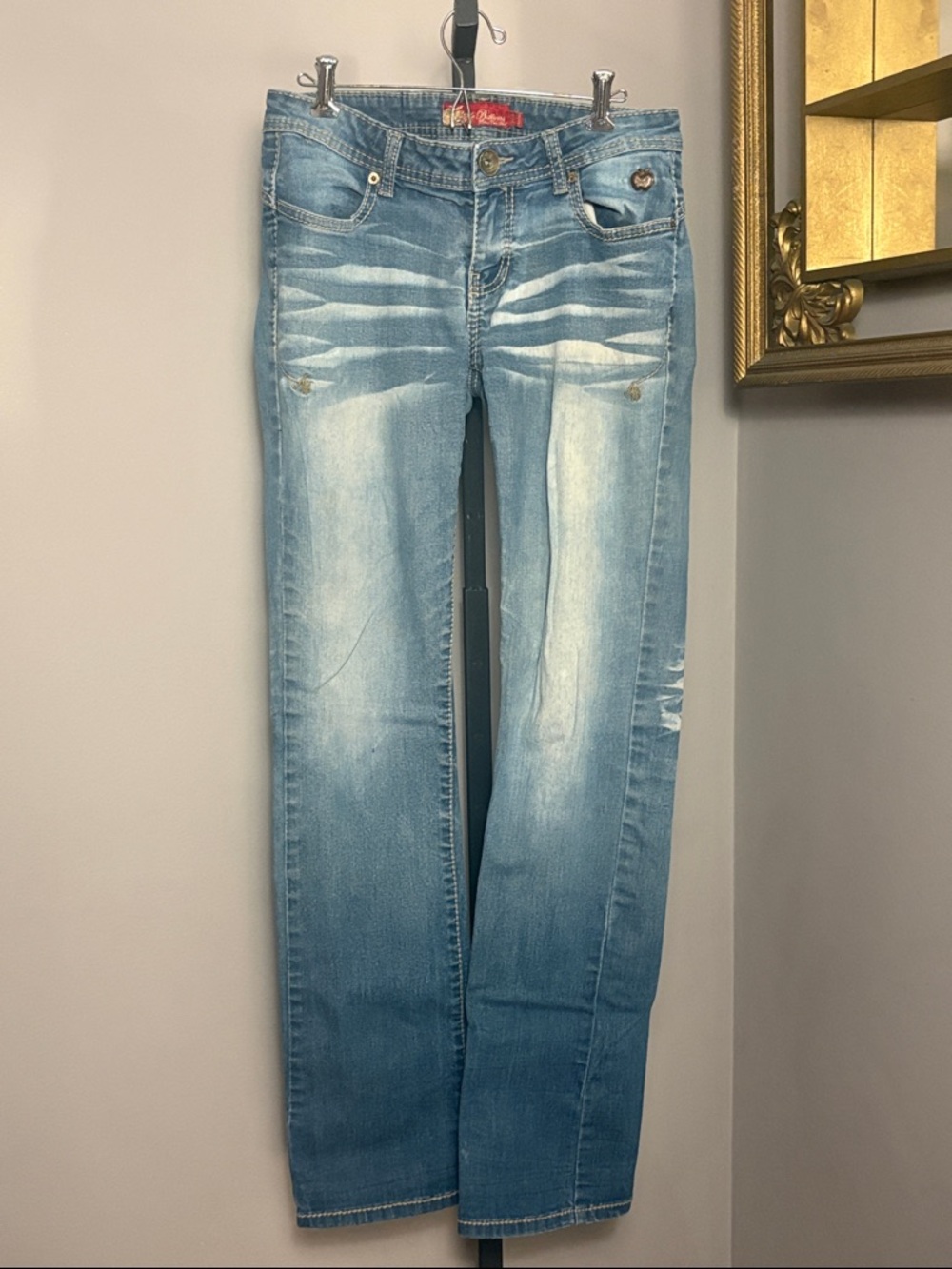 Apple Bottom Jeans Size 7 8 Light Wash Denim Y2K